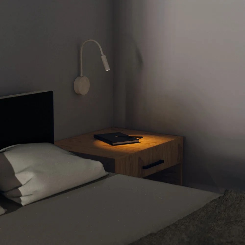 Biele nástenné svietidlo SULION Leo, výška 53 cm