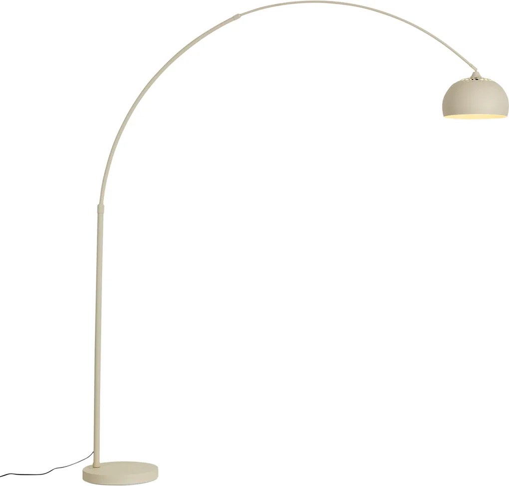 Moderná oblúková lampa béžová s mramorovým podstavcom - XXL