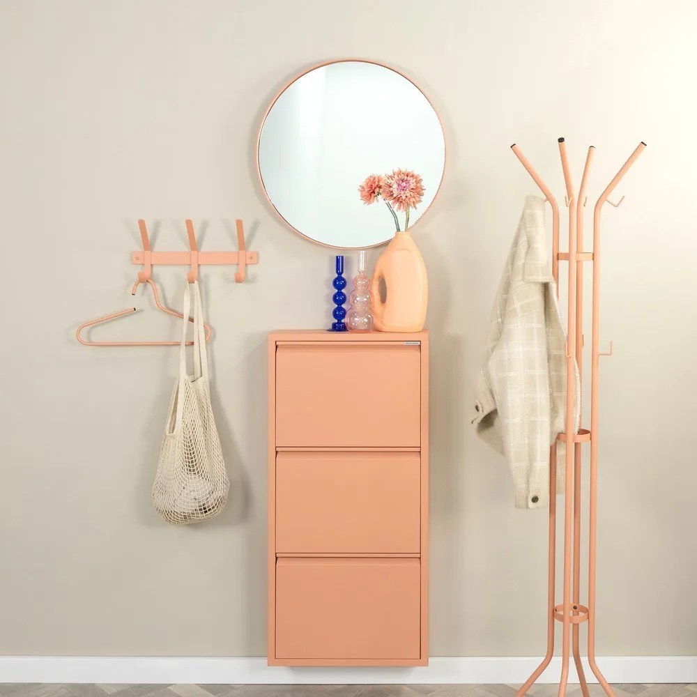 Kovový nástenný vešiak v lososovej farbe 40 cm Dexter – Spinder Design