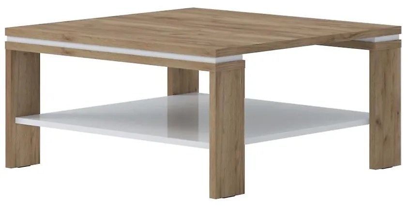 Konferenčný stolík Stela KLS tobacco/crystal white