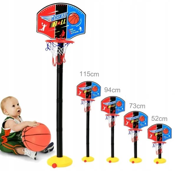 Basketbalový set Foxbuy BASKETBALOVÝ KOŠÍK 115CM NASTAVITEĽNÝ S LOPTOU