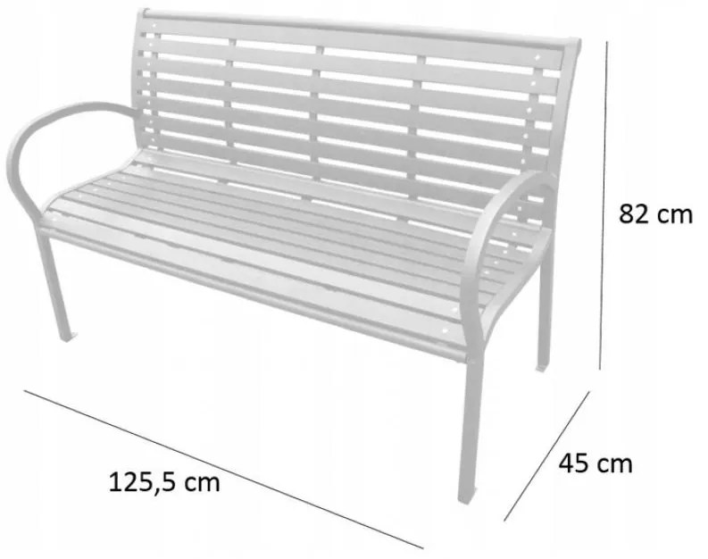 Moderná záhradná lavička tmavohnedej farby 125 x 60 x 80 cm