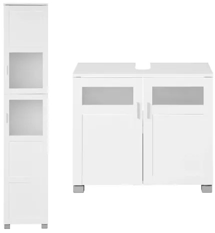 Livarno home Vysoká skrinka do kúpeľne Basel + Skrinka pod umývadlo Basel  (800008882)