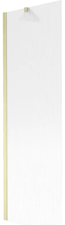 Mexen Next, 1-krídlová vaňová zástena 60 x 150 cm, 6mm sklo Ribs, zlatá matná, 895-060-000-00-09-55
