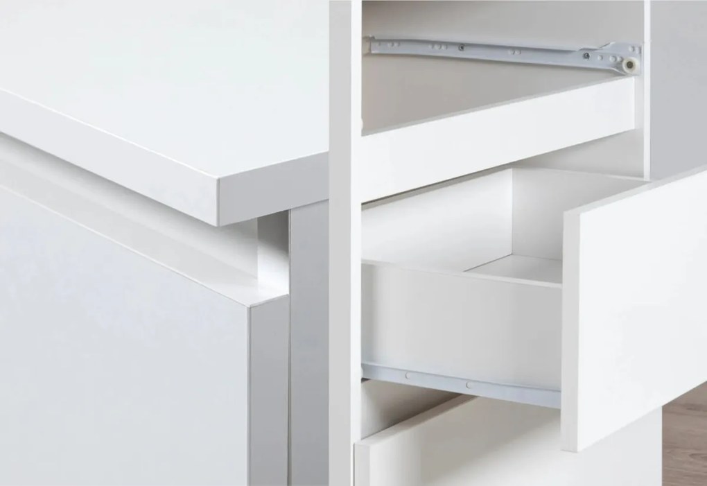Komoda ARMARIA K140 8SZ, 138x99x40, biela/biela lesk
