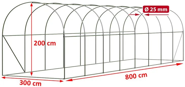 Záhradný fóliovník 3x8m zelená