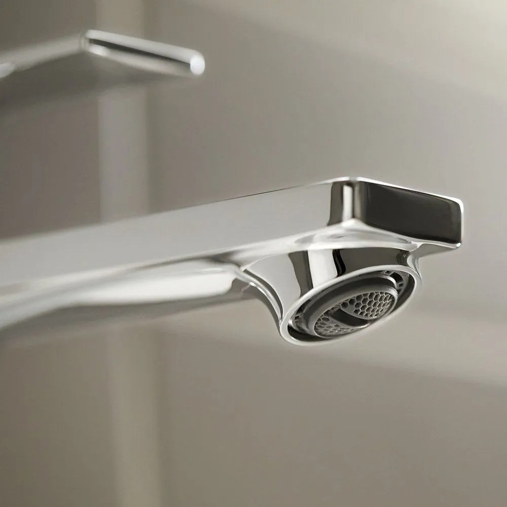 HANSGROHE Rebris E páková umývadlová batéria s plastovou odtokovou súpravou s tiahlom, výška výtoku 109 mm, chróm, 72557000