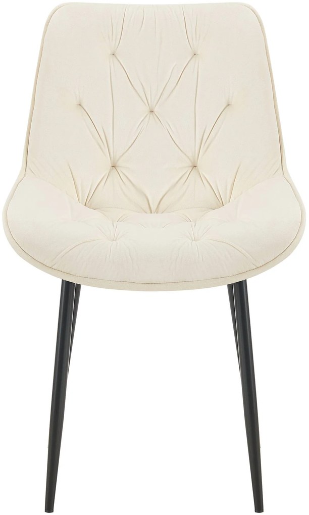 Jedálenská stolička Wallace - zamat - Krémová