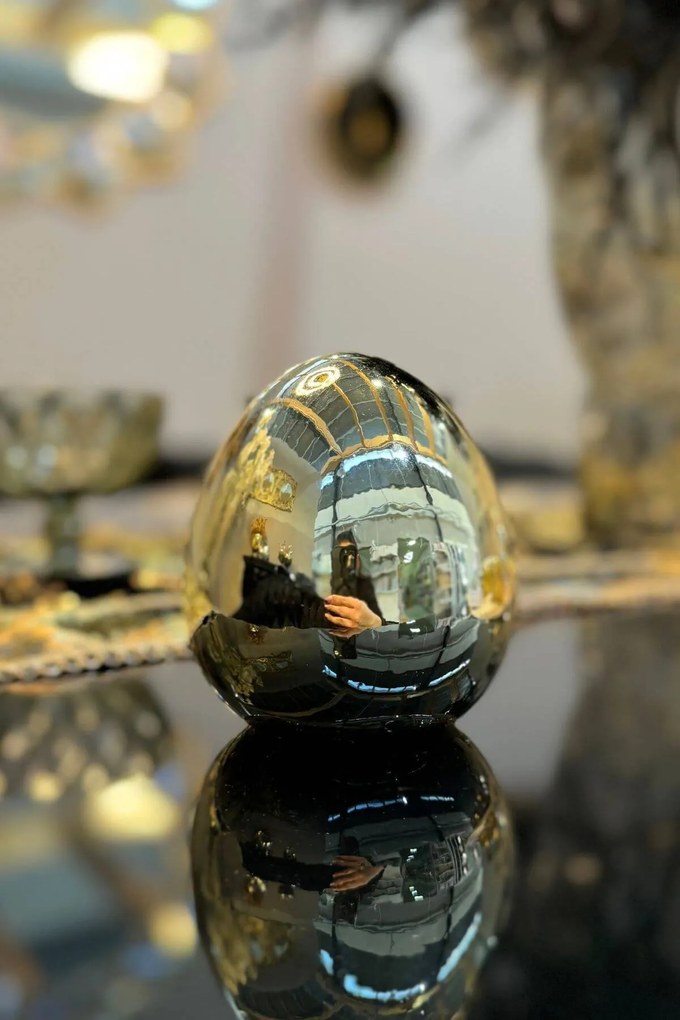 Zlaté porcelánové vajce 10cm