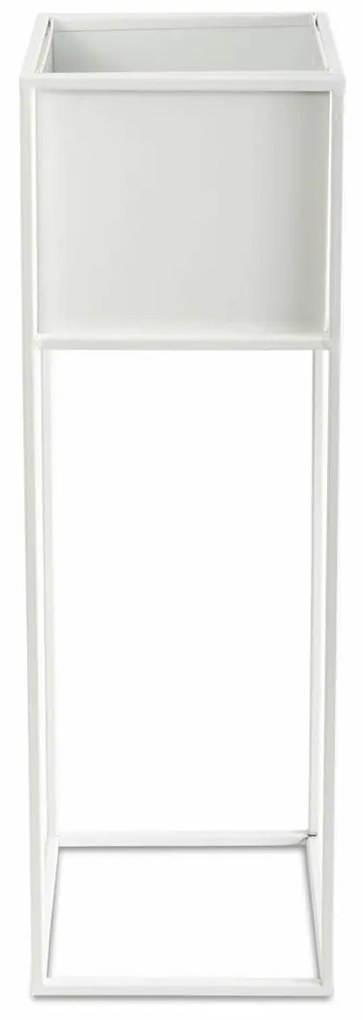 KOVOVÝ KVETINÁČ SO STOJANOM PLAIN 70X24 CM BIELA