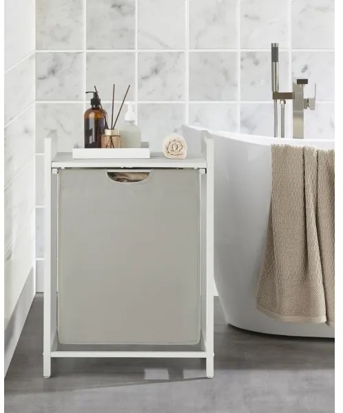 Koš na bielizeň REX biela