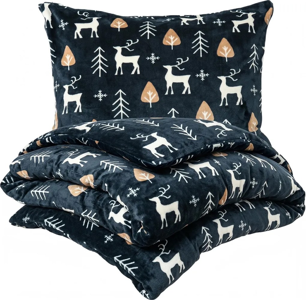 4Home obliečky mikroflanel Nordic Deer, 140 x 200 cm, 70 x 90 cm