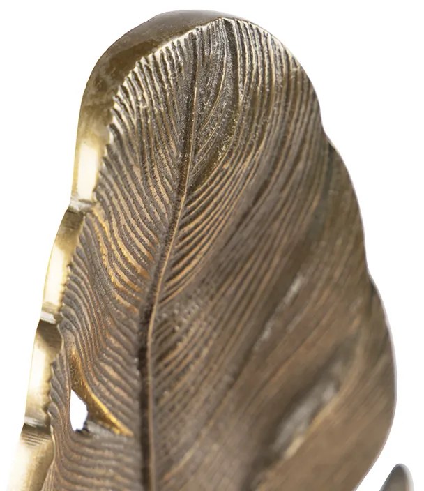 Stolná lampa v štýle Art Deco bronzová s mramorovým podstavcom - Leaf