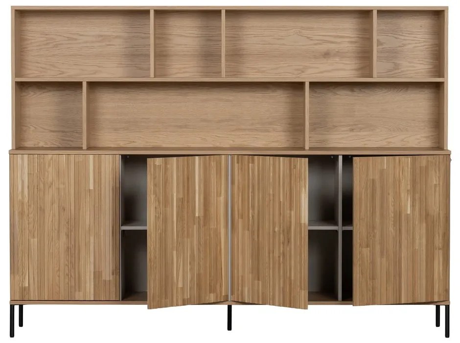Knižnica z dubového dreva v prírodnej farbe 200x150 cm Gravure – WOOOD