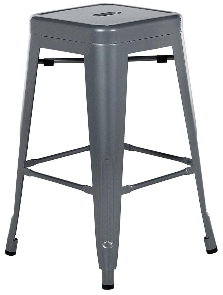 Sada 2 oceľových barových stoličiek 60 cm sivá CABRILLO Beliani