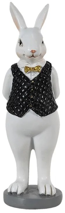 Dekorácia králik v čiernej vestičke so zlatým motýlikom - 5*5*15 cm