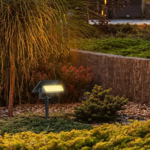 LED Solárne svietidlo LED/0,9W/3,7V 3000K IP65 1200 mAh čierna