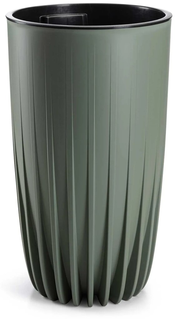 PLASTOVÝ KVETINÁČ STRIPPED 30X51,5 CM ZELENÁ
