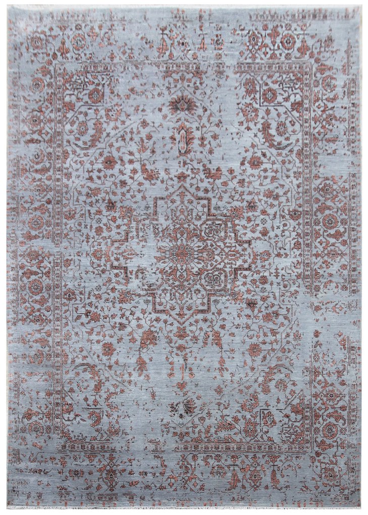 Diamond Carpets koberce Ručne viazaný kusový koberec Diamond DC-SIRAPI Silver / copper - 305x425 cm