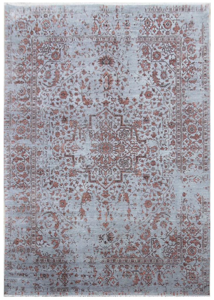 Diamond Carpets koberce Ručne viazaný kusový koberec Diamond DC-SIRAPI Silver / copper - 365x457 cm
