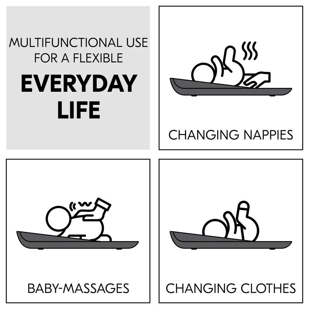 Hauck Silikónová prebaľovacia podložka Change N Clean, antracit