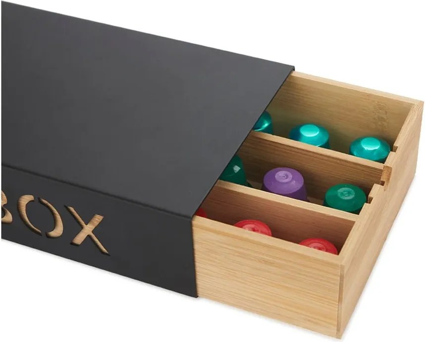 Čierny stojan na kapsule – Balvi