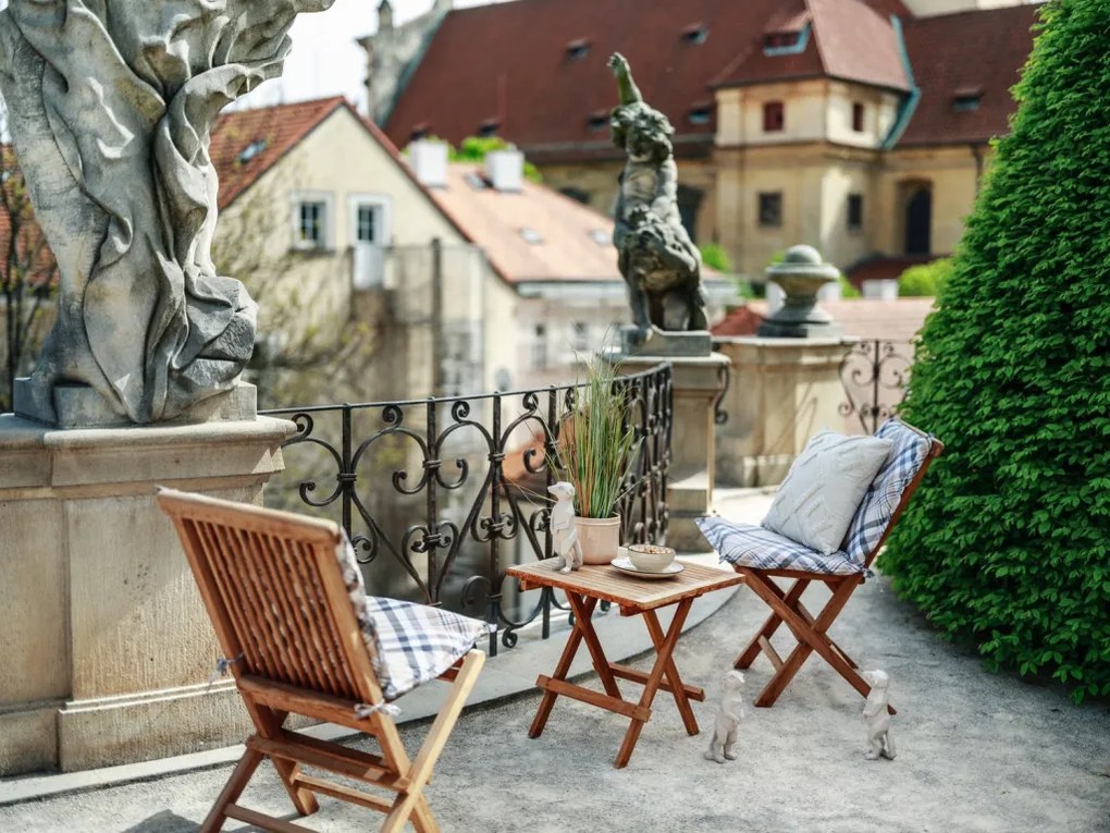 Záhradný konferenčný stolík Jakarta 50x50 cm, skladacia, teak