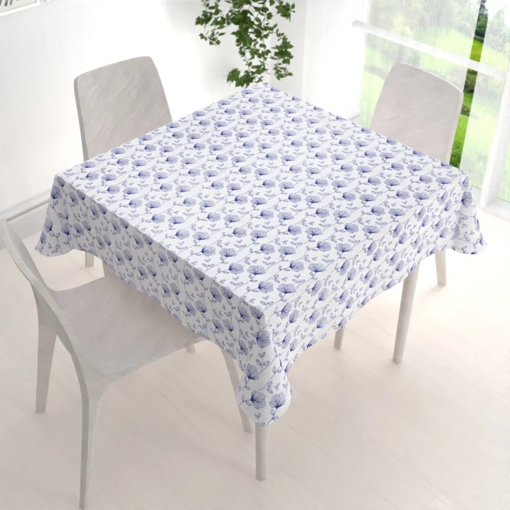 Biante Bavlnený štvorcový obrus Sandra SA-254 Modré poľné kvety 60x60 cm