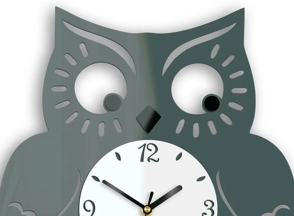 Nástenné hodiny Owl sivé