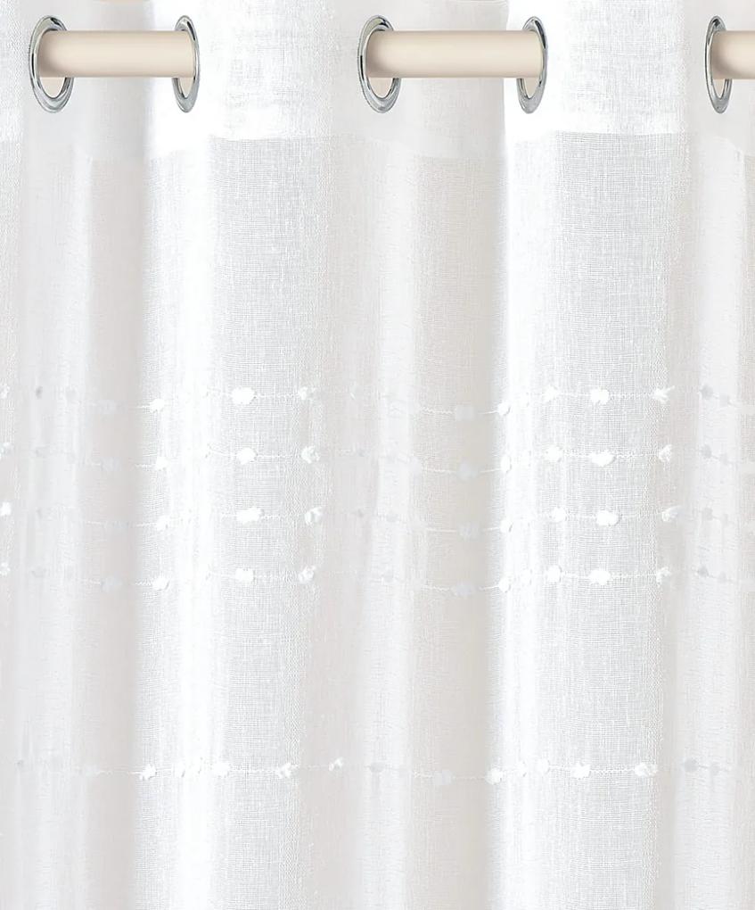 Room99 Záclona na krúžkoch Marisa Bodky Farba: Biela, Veľkosť: 140 x 260 cm