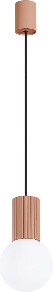 Závesné svietidlo Halo, 1x biele sklenené tienidlo, br