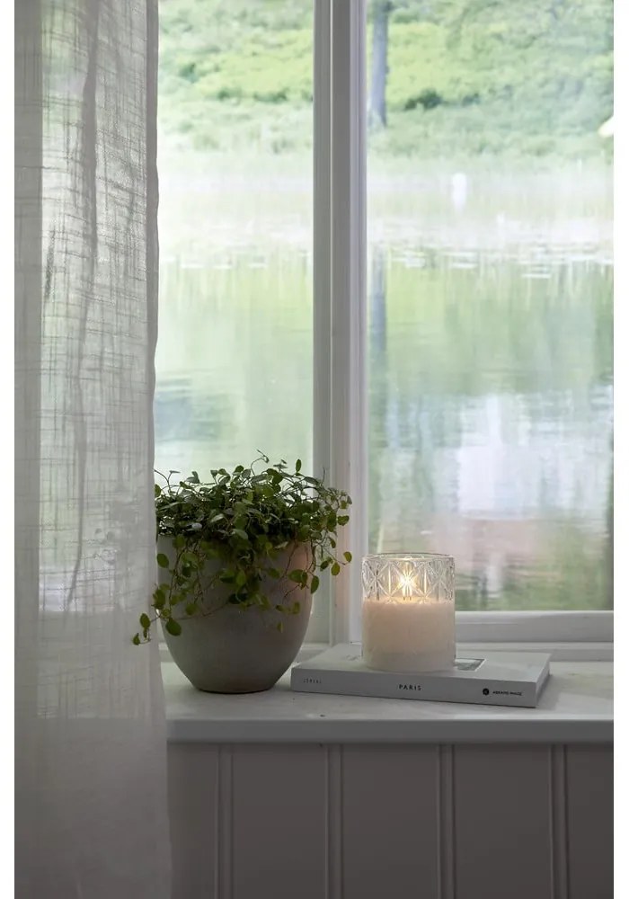 Biela LED vosková sviečka v skle Star Trading Flamme Romb, výška 10 cm