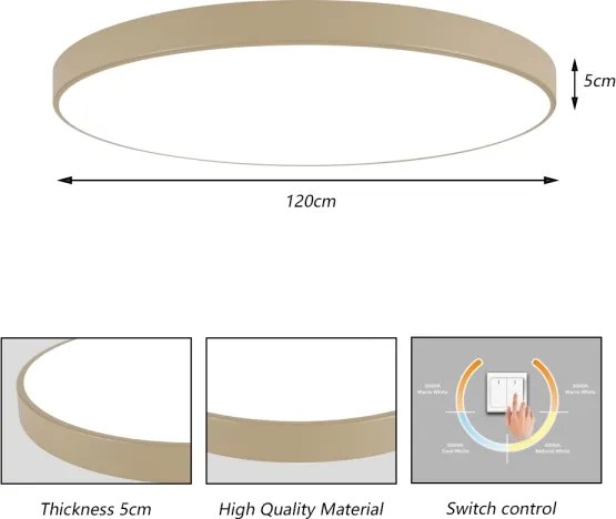 Brilagi-LED Stropné svietidlo POOL LED/180W/230V 3000/4000/6000K pr. 120 cm béžové
