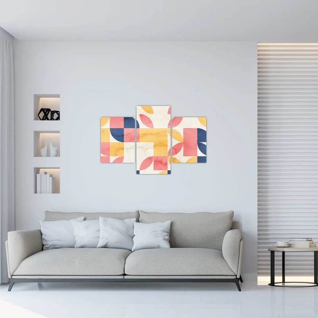 Obraz - Abstrakcia s retro vzormi (90x60 cm)