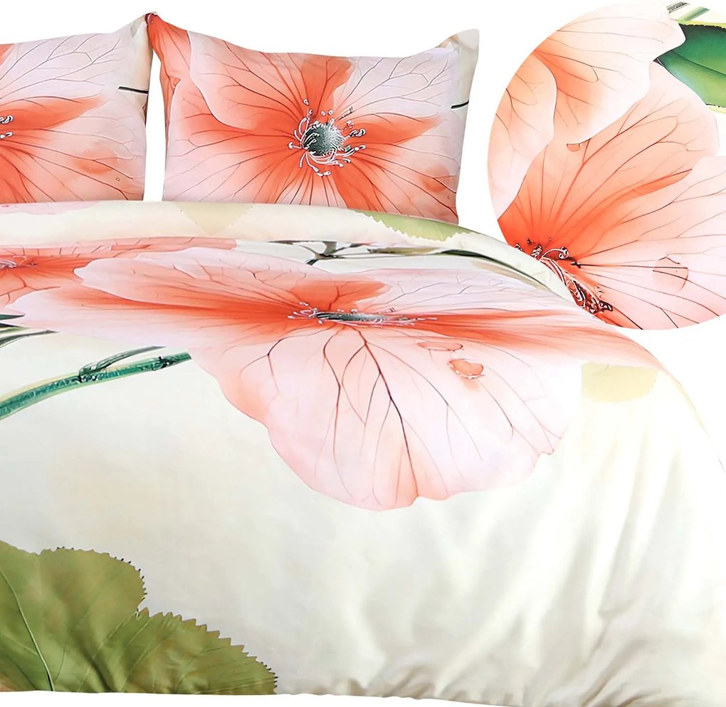 SATÉNOVÉ OBLIEČKY SATYNLOVE PREMIUM 140X200 CM, 1KS 70X80 CM KVETY