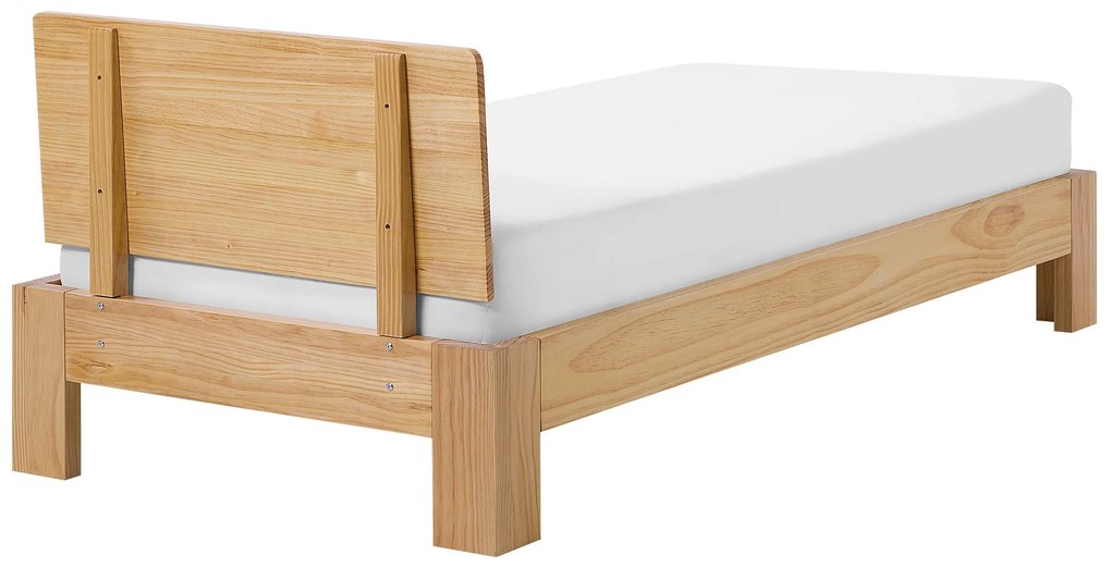 Drevená posteľ s lamelovým roštom 90x200cm ROYAN Beliani