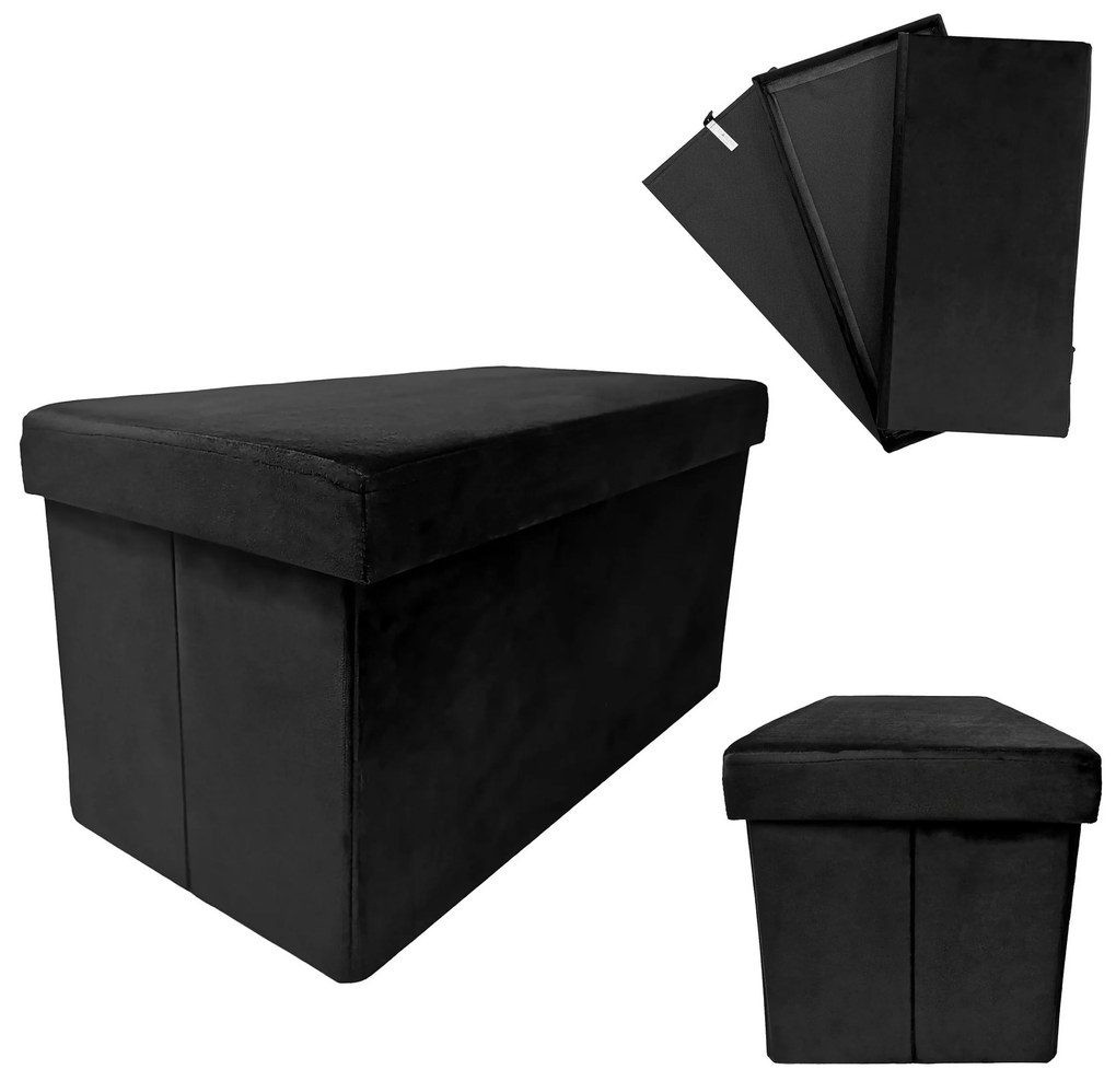 Skladací taburet PERFECT DUO 60x30 cm čierny