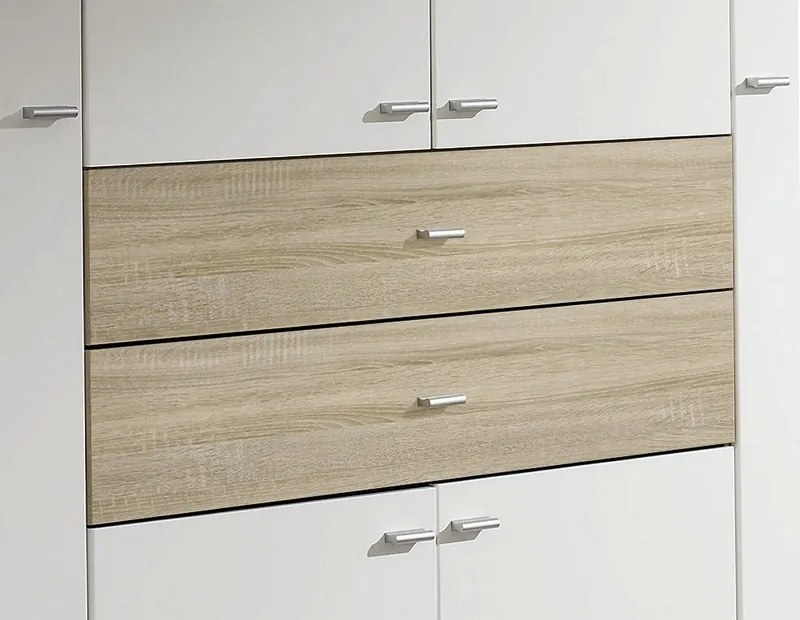 Šatníková skriňa Landsberg, dub sonoma/biela