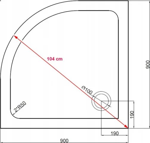 BPS-koupelny Štvrťkruhový sprchový kút HYD-RK94B 90x90 cm chróm/transparent + vanička HYD-RSV-ST01B biela