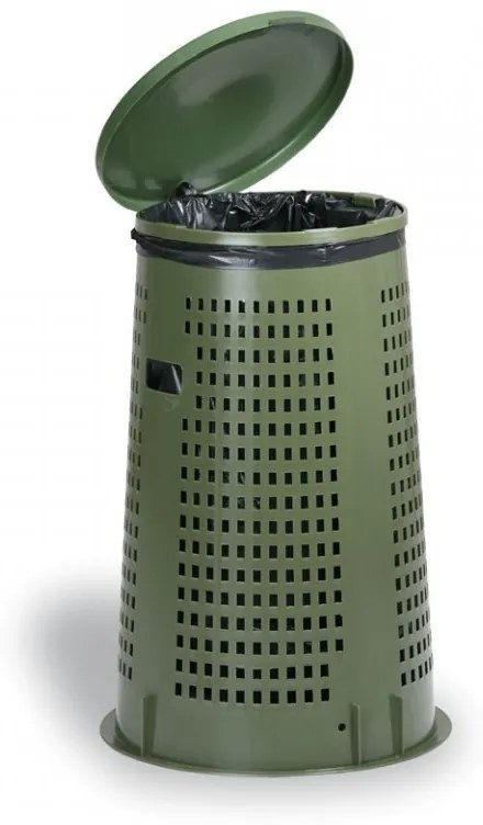 Vonkajší odpadkový kôš - plastový, 120 l, tmavo zelená