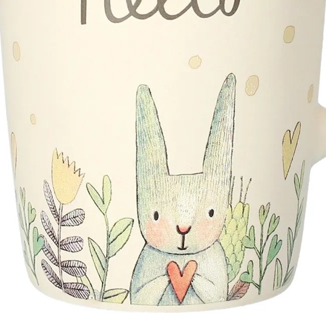 Hrnček EVIE s vrchnákom s veľkonočným dizajnom, biely 957752