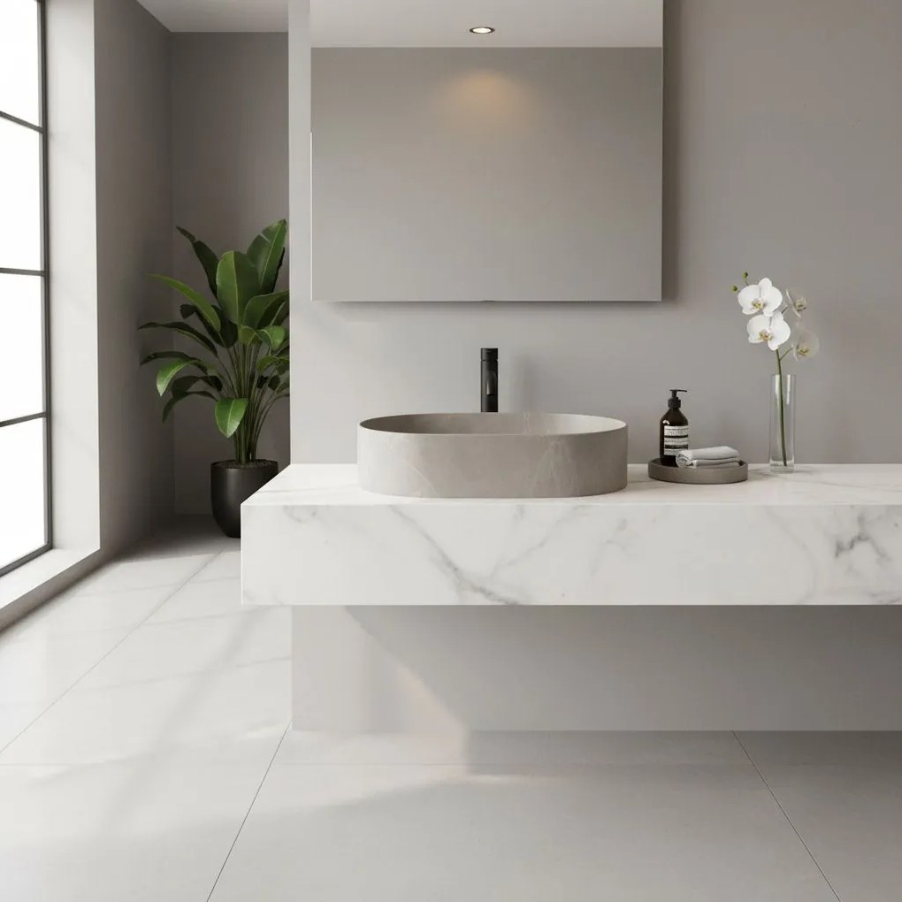 Rea Nadia, umývadlo na dosku 500x380x120 mm, imitácia kameňa - Kashmir, REA-U9241