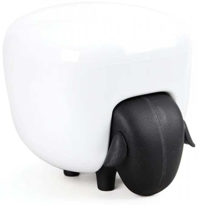 Ovečka so zásuvkou a dózou Qualy Sheepshape Container, čierna ovečka / biela dóza