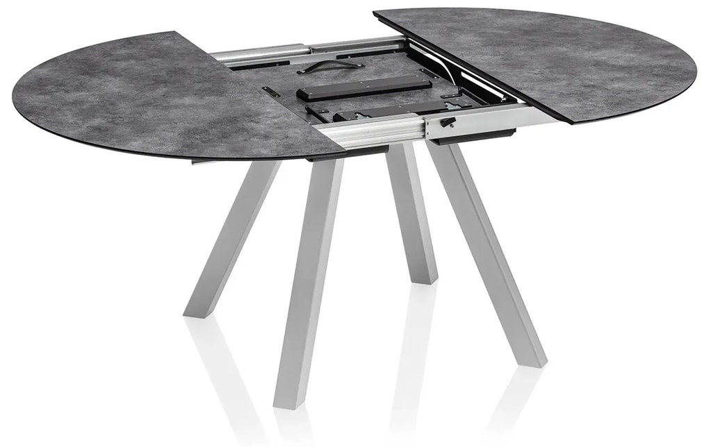 HPL rozťahovací stôl strieborný/antracit 120-170 cm