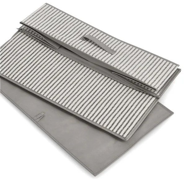 Zeller Present Pevný úložný box na oblečenie, na textil, pod posteľ, prúžok, 62x38x16cm