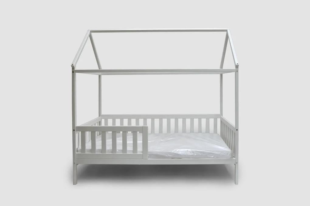 Detská domčeková posteľ biela Barva: postel s látkou s oknem