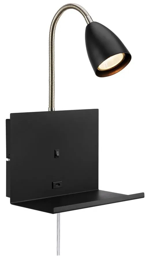 Čierne nástenné svietidlo Cuarto – Markslöjd