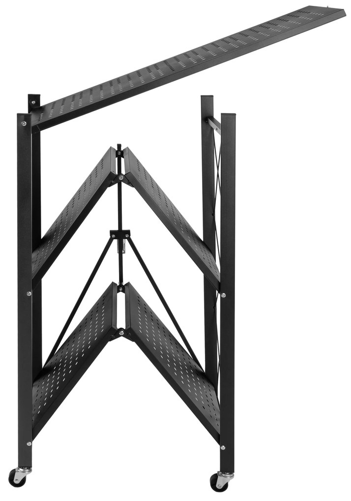 Skladací regál GESTEL s 3 policami čierny