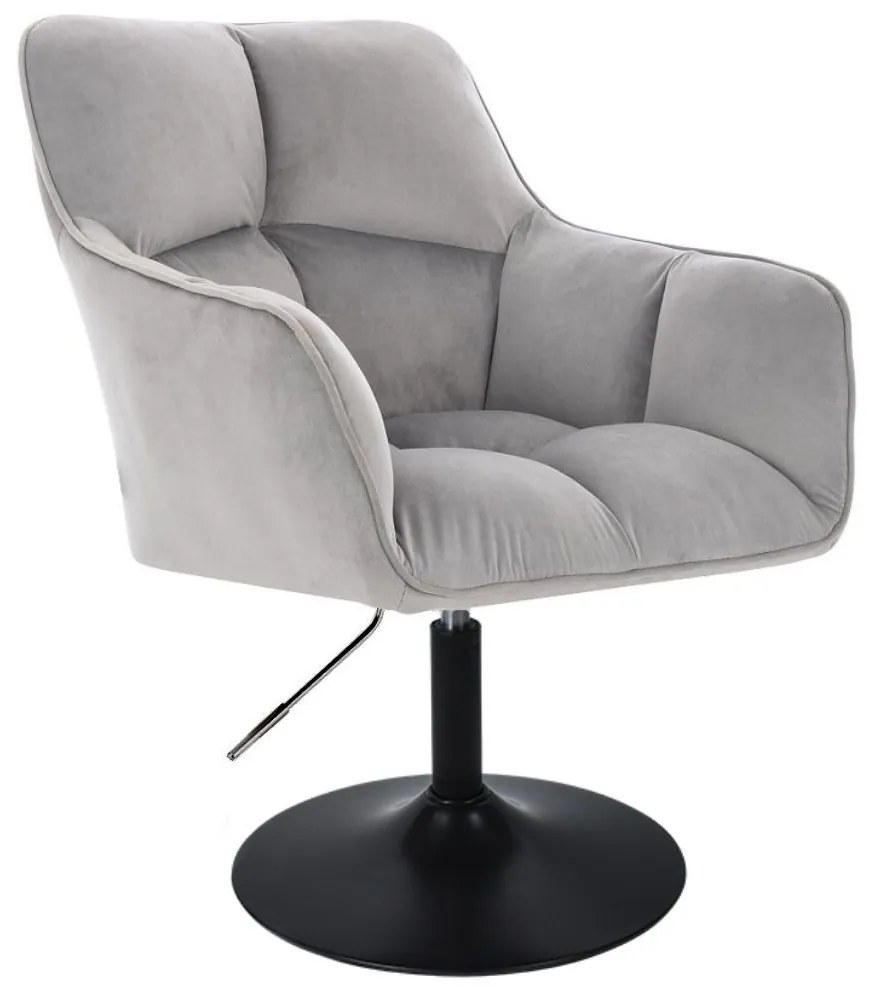 LuxuryForm DESIGN Kreslo AMALFI VELUR na čiernom tanieri - svetlosivé