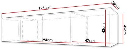 Nadstavba na skriňu Lenona Lux D4 (dub wotan + čierna) . Akcia -6%. Vlastná spoľahlivá doprava až k Vám domov. 1104484